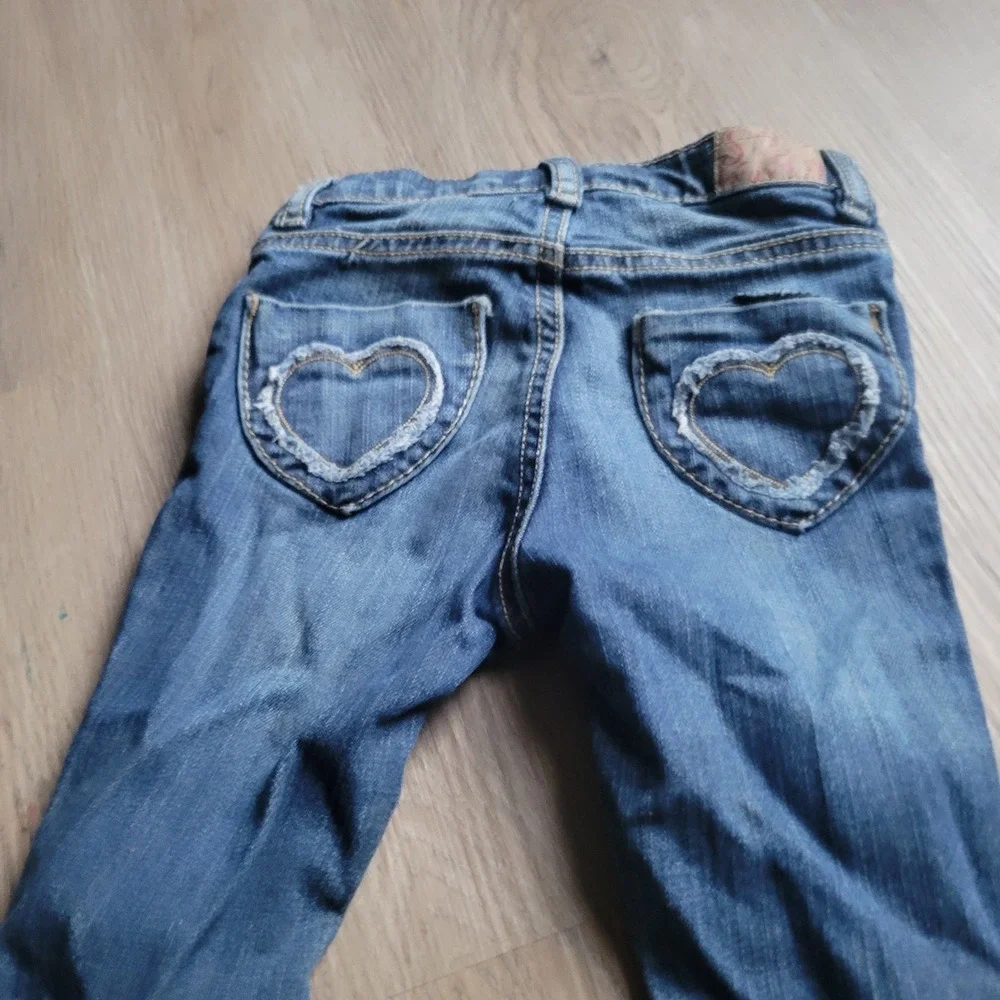The Children's Place Jeans Girls 4T Blue Skinny Heart Pocket Distressed Denim